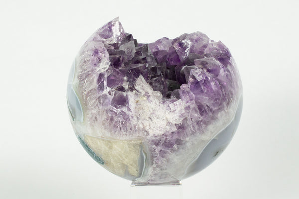 Amethyst Geode Sphere with Blue Agate Back View #2 at Mystical Earth Gallery $469