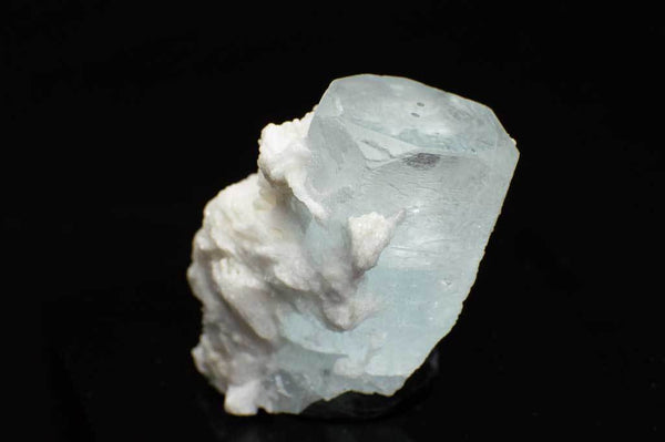 Aquamarine Crystal with Black Tourmaline and Creamy-White Albite Sheaves (Close Up Back View) for $189.99 at Mystical Earth Gallery