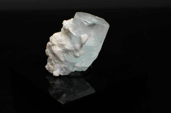 Aquamarine Crystal with Black Tourmaline and Creamy-White Albite Sheaves (Back View #1) for $189.99 at Mystical Earth Gallery
