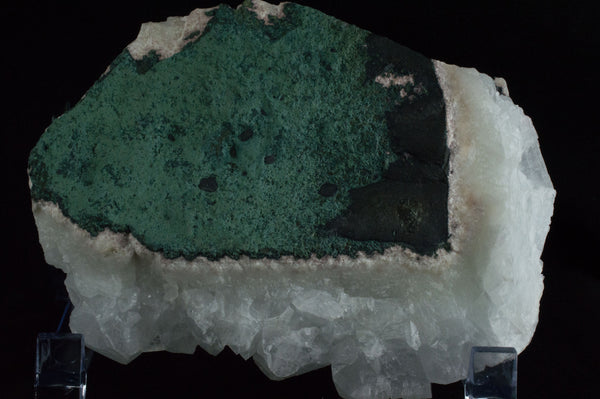 Backside of White Apophyllite Cluster with natural sediment, $79, Mystical Earth Gallery