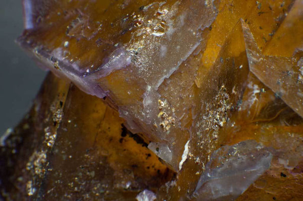 Golden Cubic Fluorite with Purple Edging for $2699 at Mystical Earth Gallery (Close Up View Cubic #2)