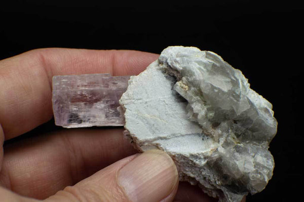 Pale Pink Kunzite Crystal with Feldspar and Quartz Rock Matrix (Bottom View) for $159.99 at Mystical Earth Gallery