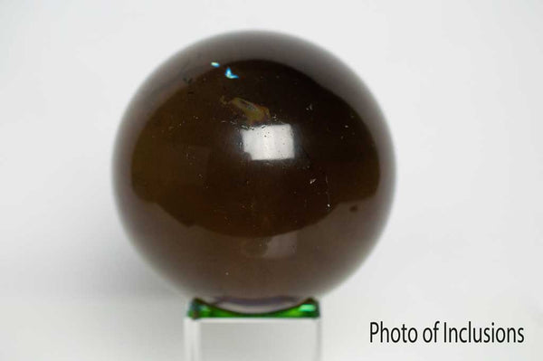 Smoky Smokey Quartz Sphere, Medium Dark - Photo of Inclusion, $299 | Mystical Earth Gallery