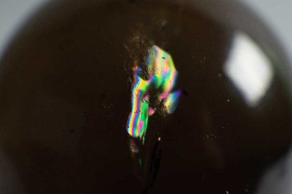 Smoky Smokey Quartz Sphere, Medium Dark - Photo of Rainbow, $299 | Mystical Earth Gallery