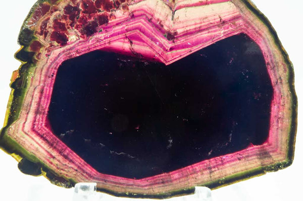 Liddicoatite Tourmaline with Red, Green & Pink Coloring for $799 at Mystical Earth Gallery (Close Up of Center)