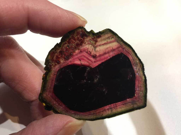 Liddicoatite Tourmaline with Red, Green & Pink Coloring for $799 at Mystical Earth Gallery (Full View Side 2 in regular light)