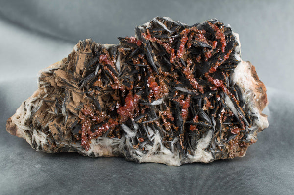 Vanadinite on Black Barite from Morocco; $189.95 @ Mystical Earth Gallery