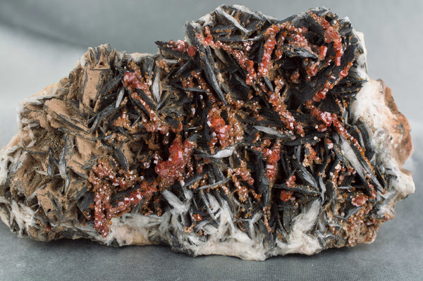 Vanadinite on Black Barite from Morocco; $189.95 @ Mystical Earth Gallery