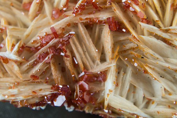 Vanadinite on White & Orange Barite, from Morocco; $139.95 @ Mystical Earth Gallery